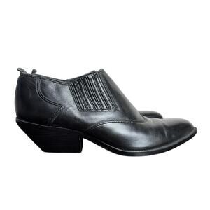Women's Vintage Zodiac Black Leather Ankle Boots Bootie -Sz 6